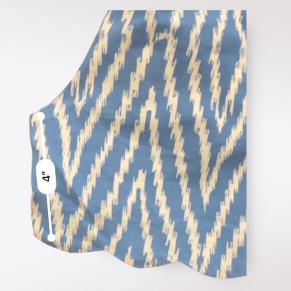 J. McLaughlin Diamond Patterned Scalloped Shorts Womens Size‎ 4 Blue White - Picture 4 of 11